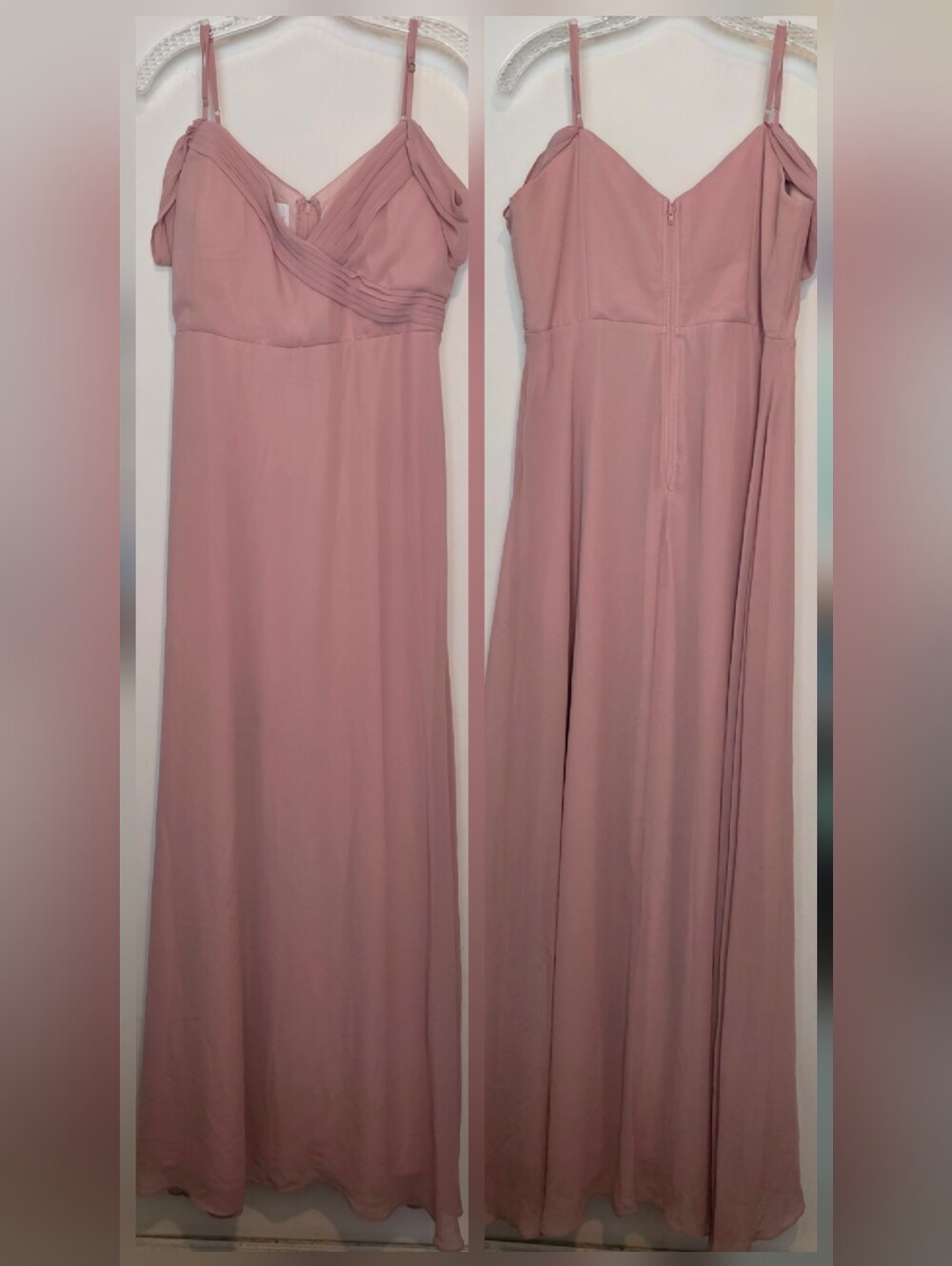 Birdy Grey Blush Pink Off-Shoulder Maxi Dress